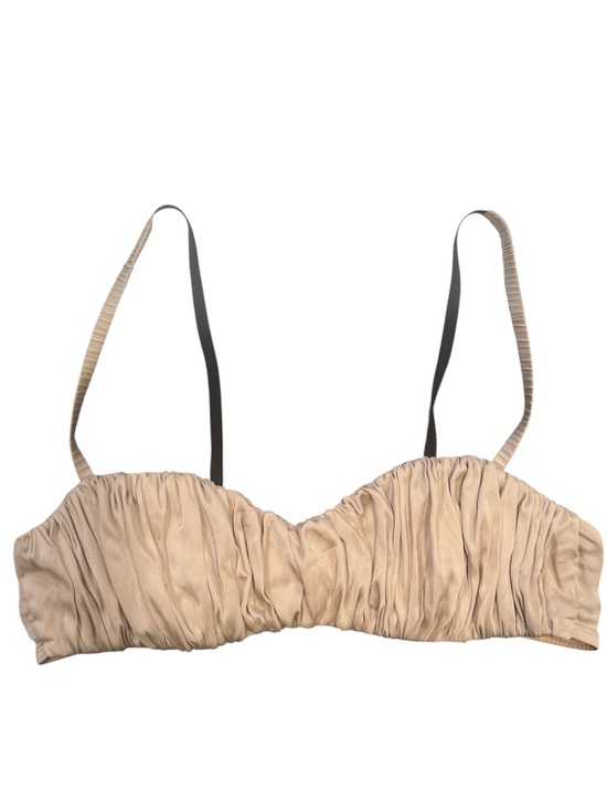 Kiki De Montparnasse Other - Kiki de Montparnasse Silk Ruched Bralette Nude Pink Luxury Lingerie Small